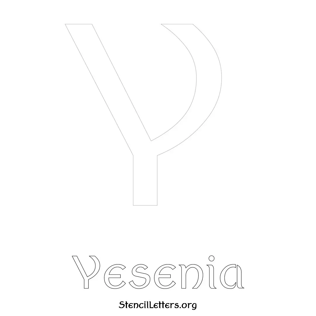 Yesenia Free Printable Name Stencils with 6 Unique Typography Styles and Lettering Bridges