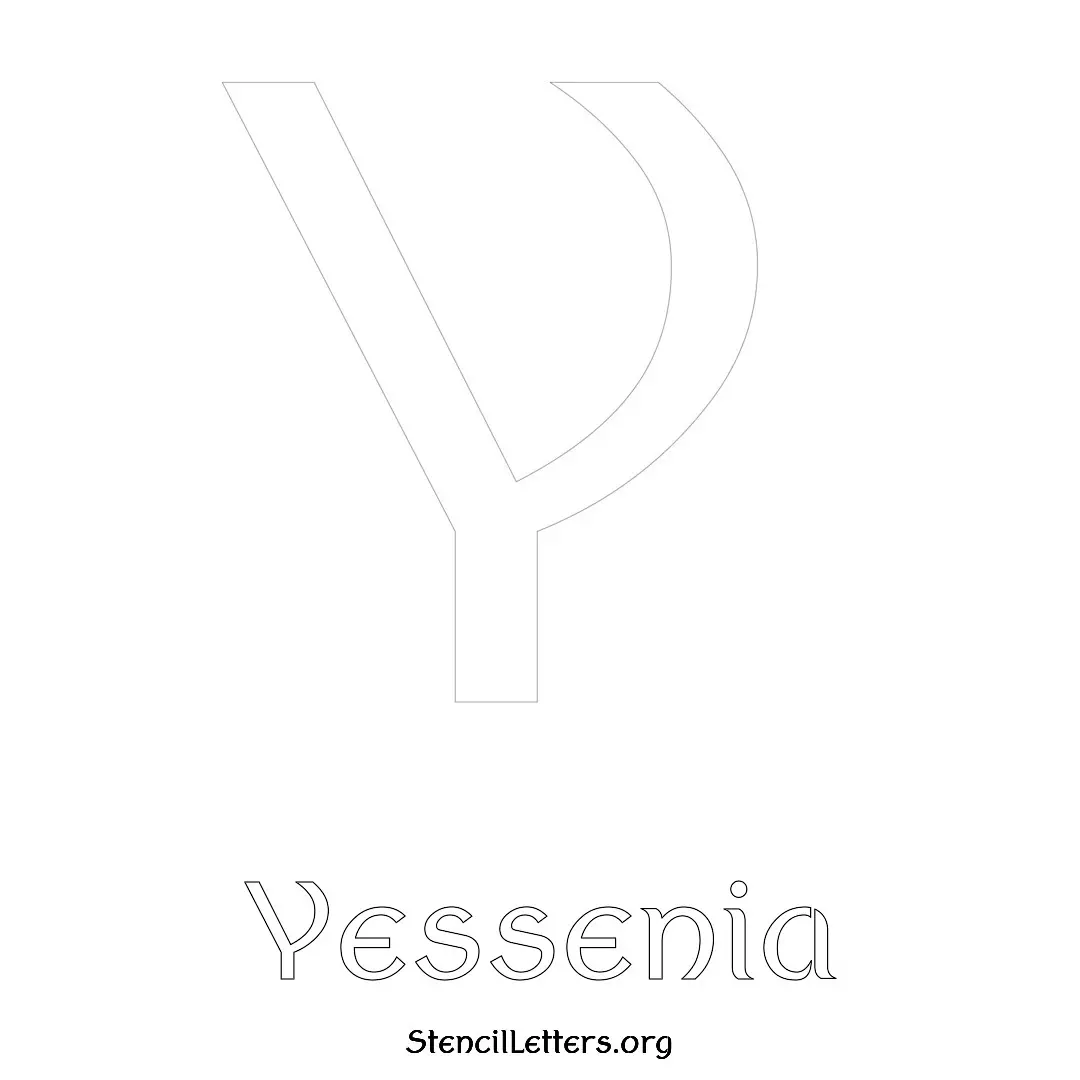 Yessenia Free Printable Name Stencils with 6 Unique Typography Styles and Lettering Bridges