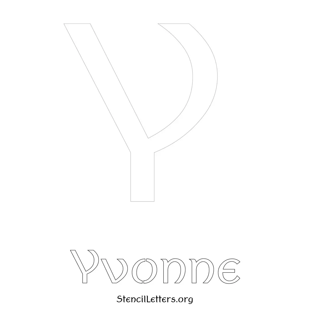 Yvonne Free Printable Name Stencils with 6 Unique Typography Styles and Lettering Bridges
