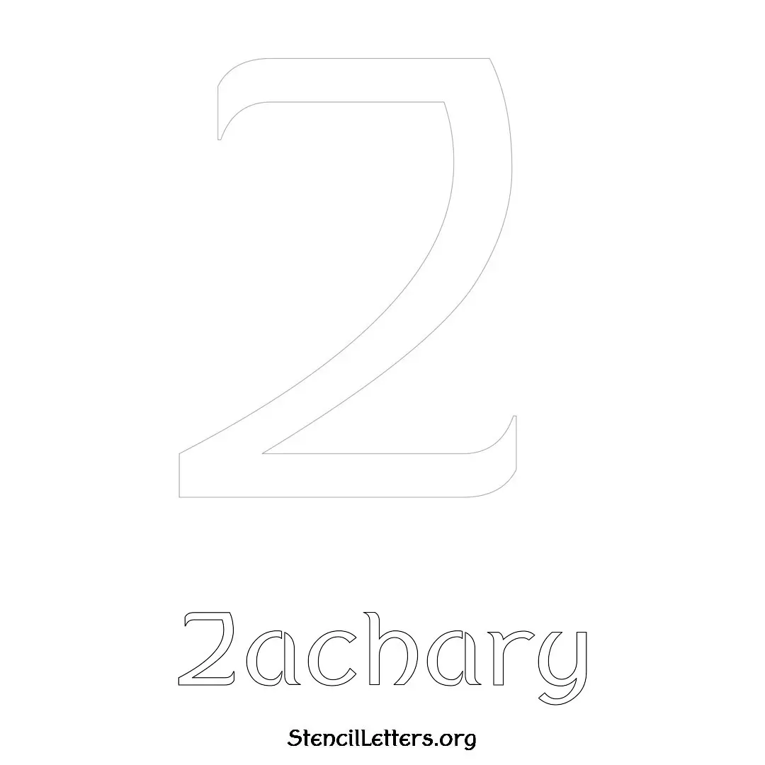 Zachary Free Printable Name Stencils with 6 Unique Typography Styles and Lettering Bridges