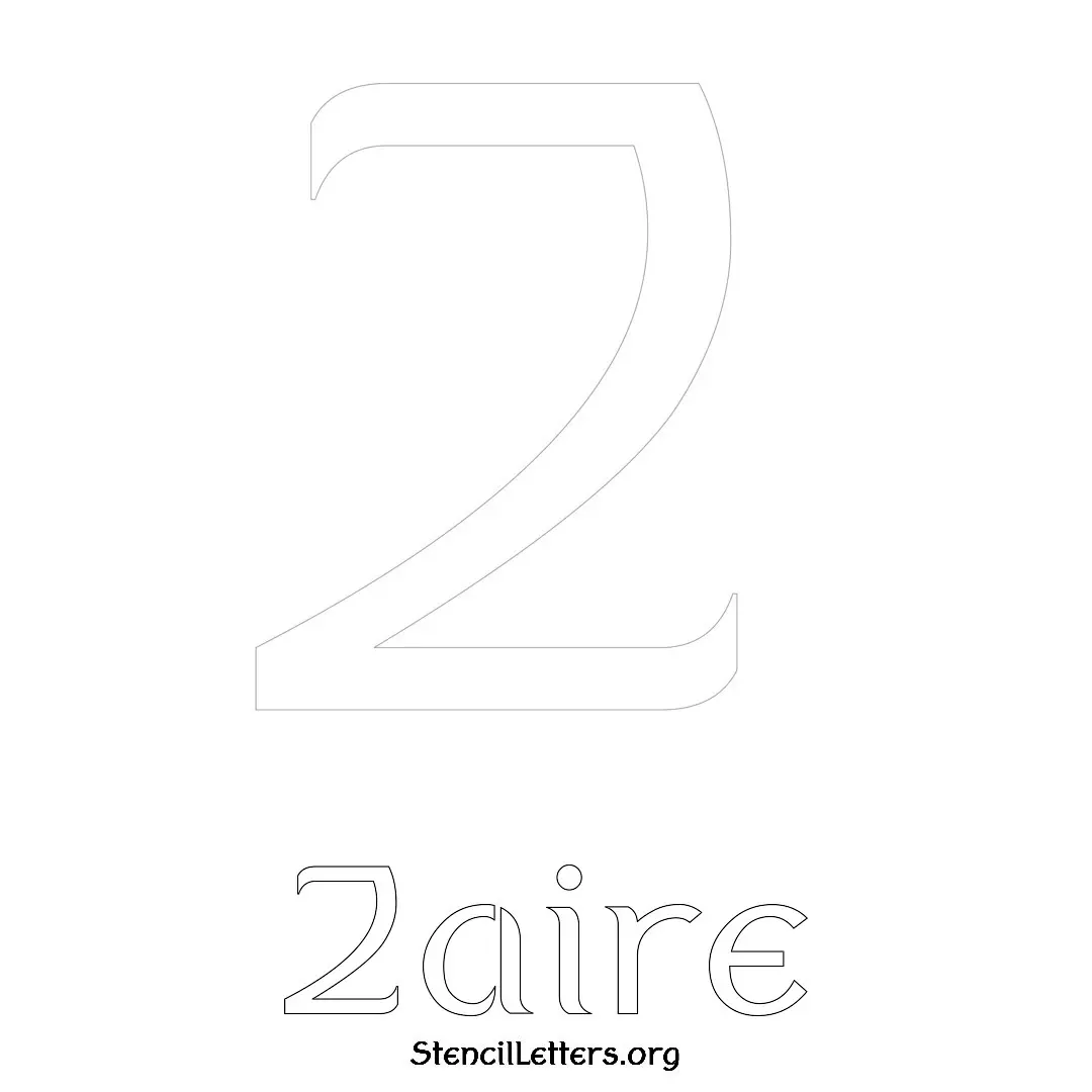 Zaire Free Printable Name Stencils with 6 Unique Typography Styles and Lettering Bridges