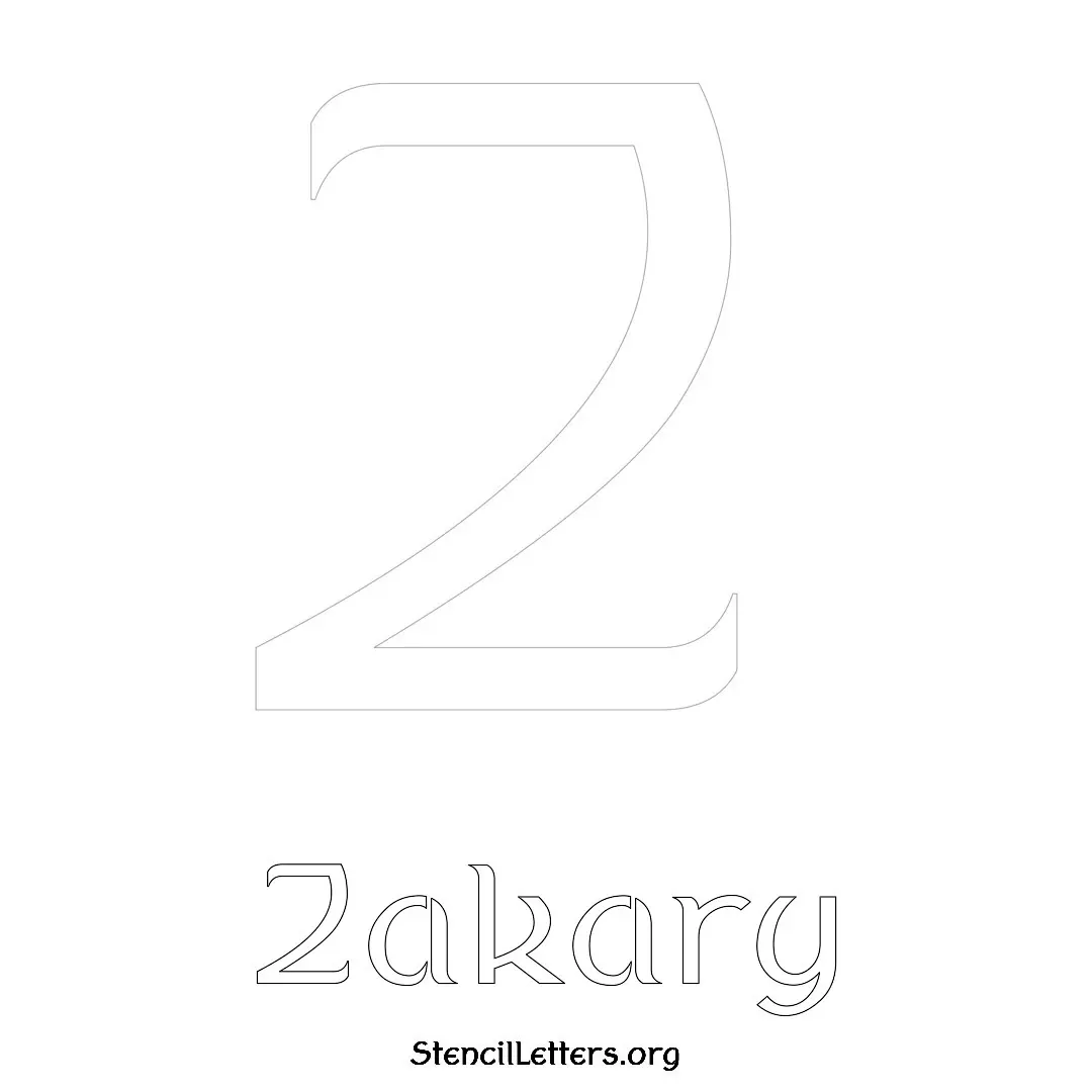 Zakary Free Printable Name Stencils with 6 Unique Typography Styles and Lettering Bridges