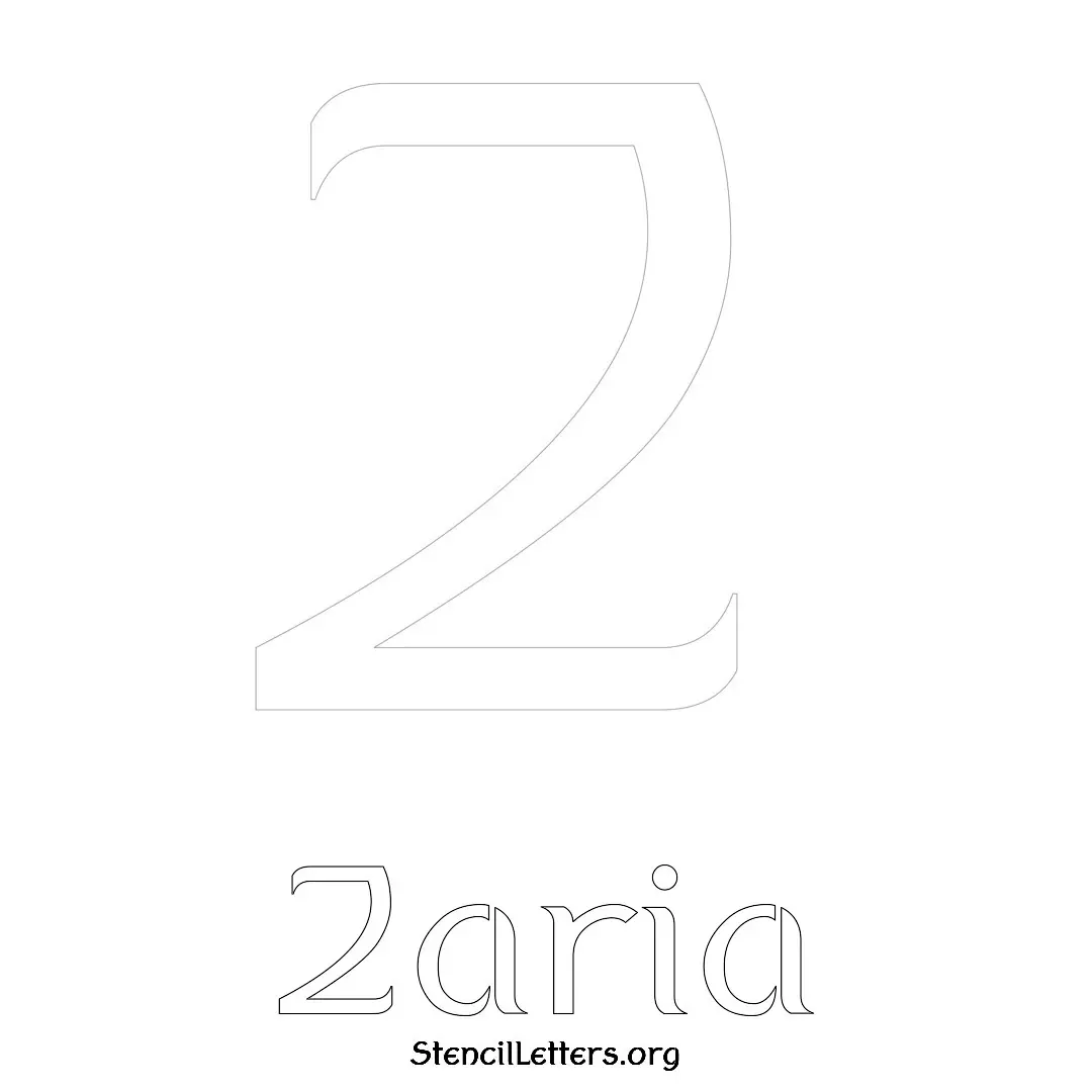 Zaria Free Printable Name Stencils with 6 Unique Typography Styles and Lettering Bridges