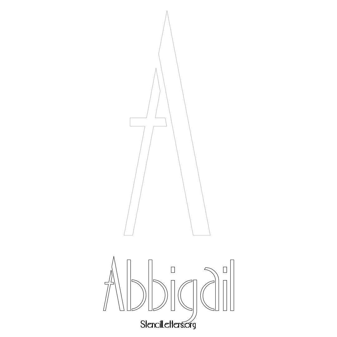 Abbigail printable name initial stencil in Art Deco Lettering