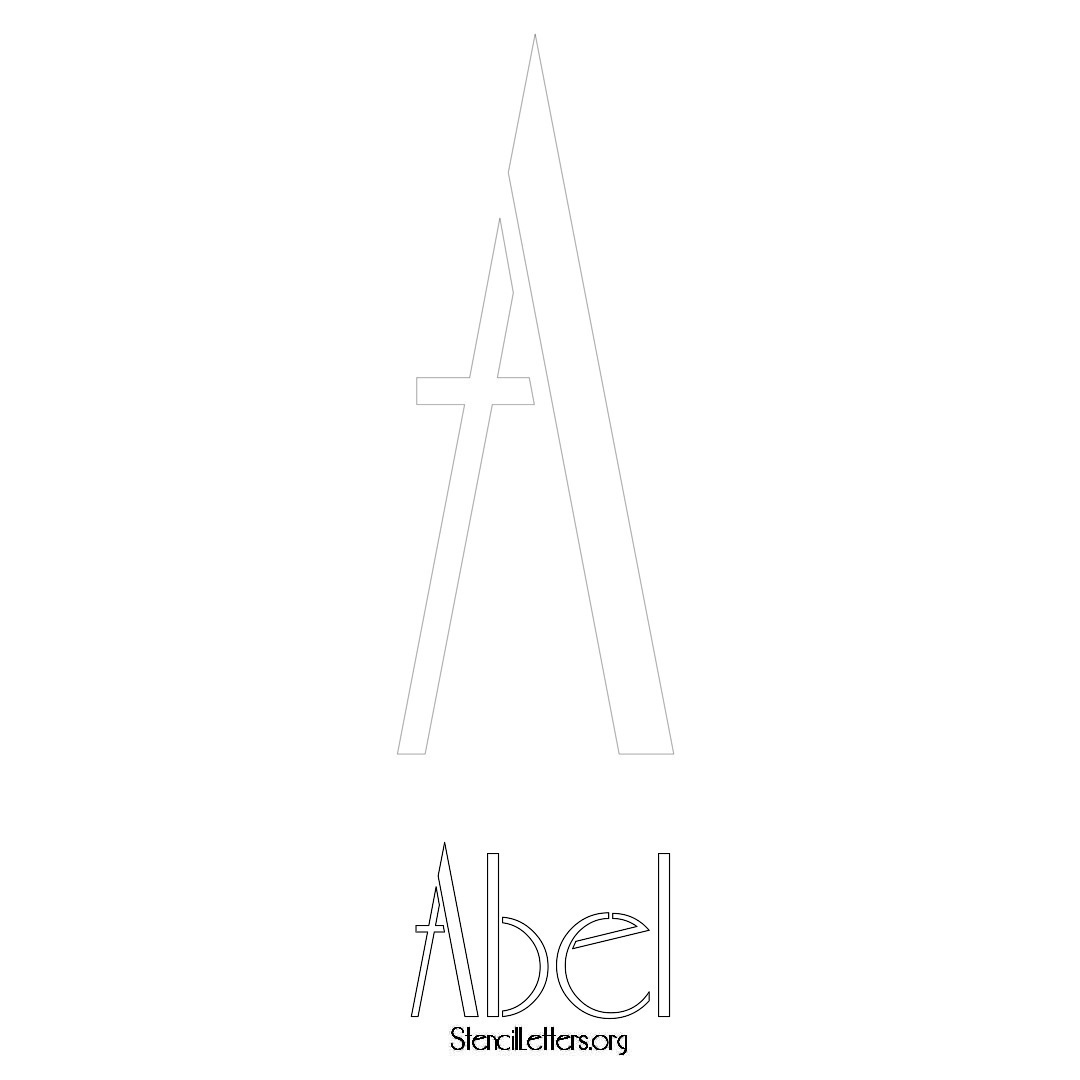 Abel printable name initial stencil in Art Deco Lettering