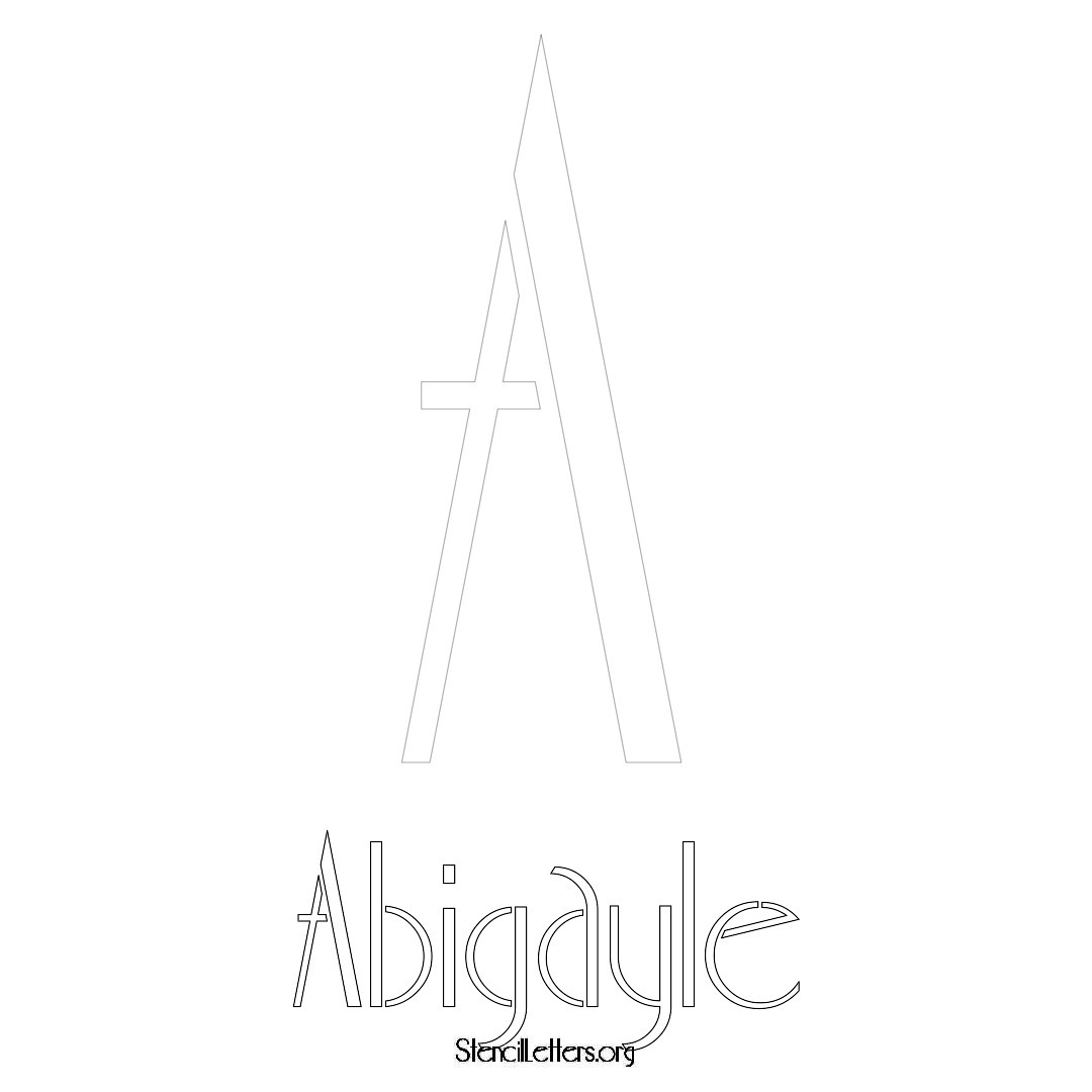 Abigayle printable name initial stencil in Art Deco Lettering