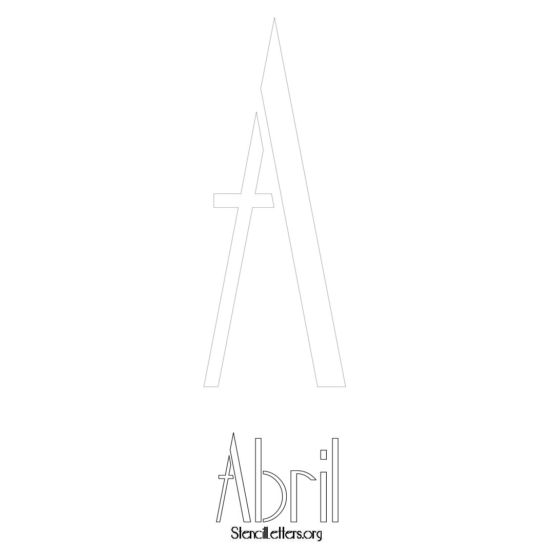 Abril printable name initial stencil in Art Deco Lettering