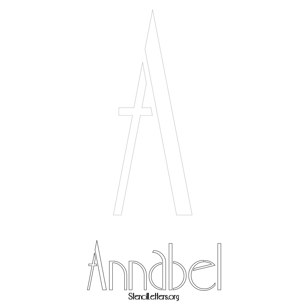 Annabel printable name initial stencil in Art Deco Lettering