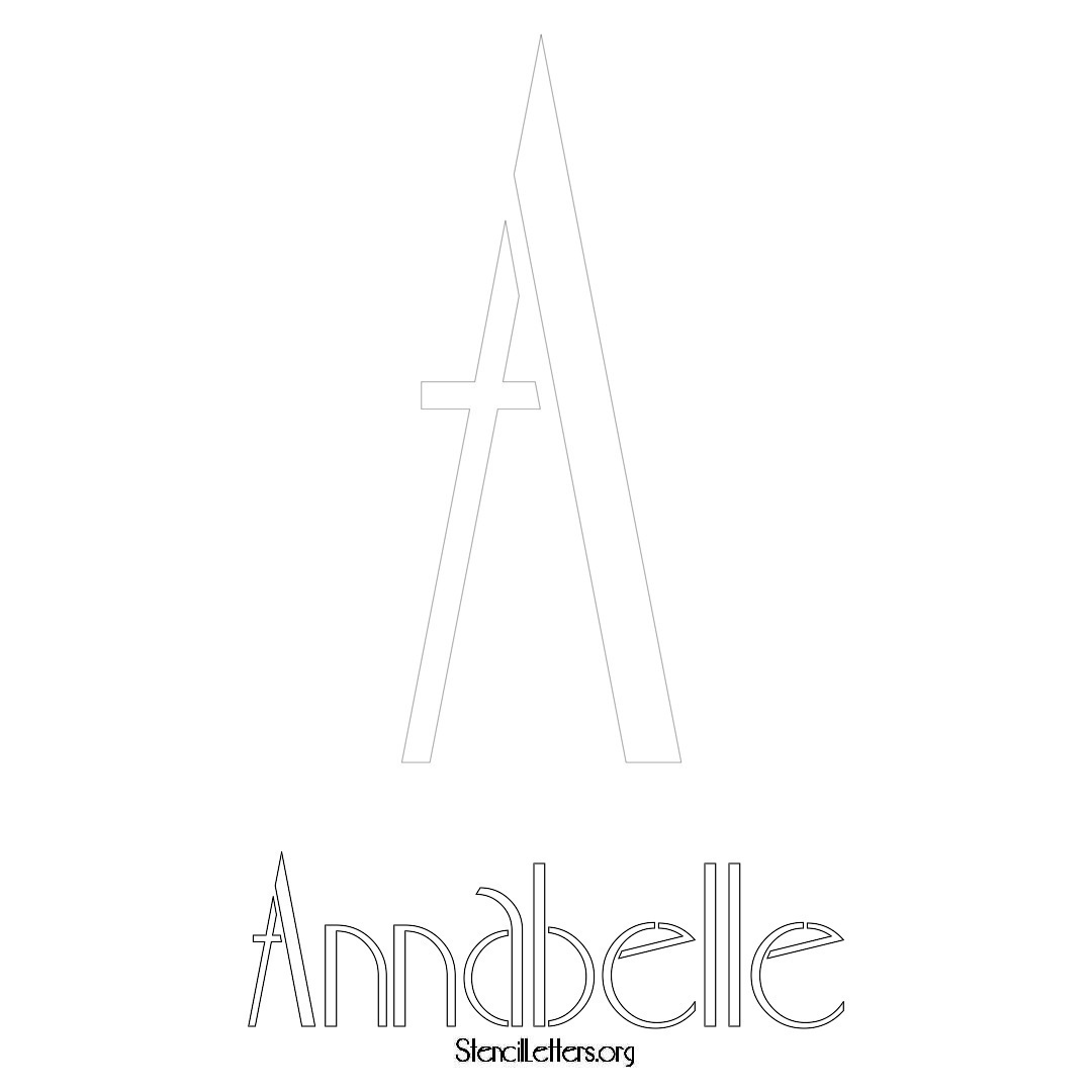 Annabelle printable name initial stencil in Art Deco Lettering