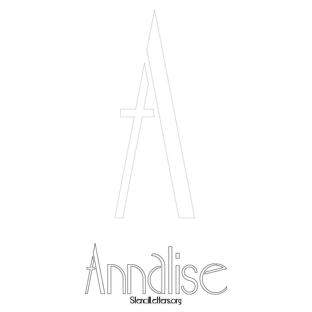 Annalise printable name initial stencil in Art Deco Lettering