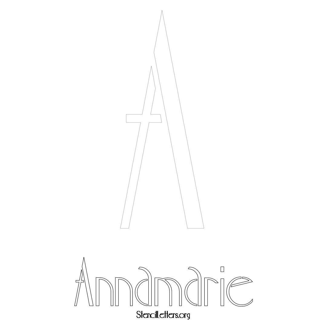 Annamarie printable name initial stencil in Art Deco Lettering