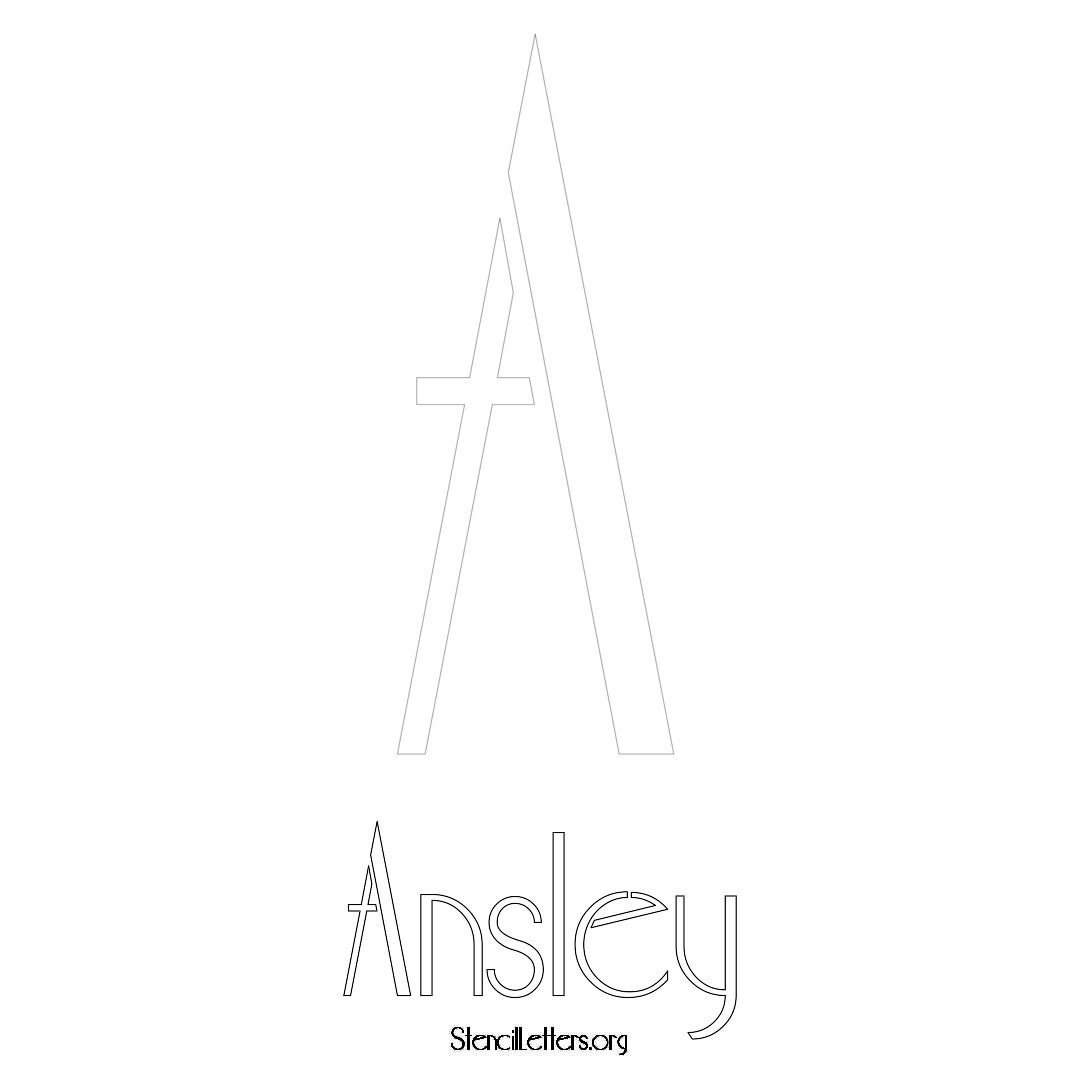 Ansley printable name initial stencil in Art Deco Lettering