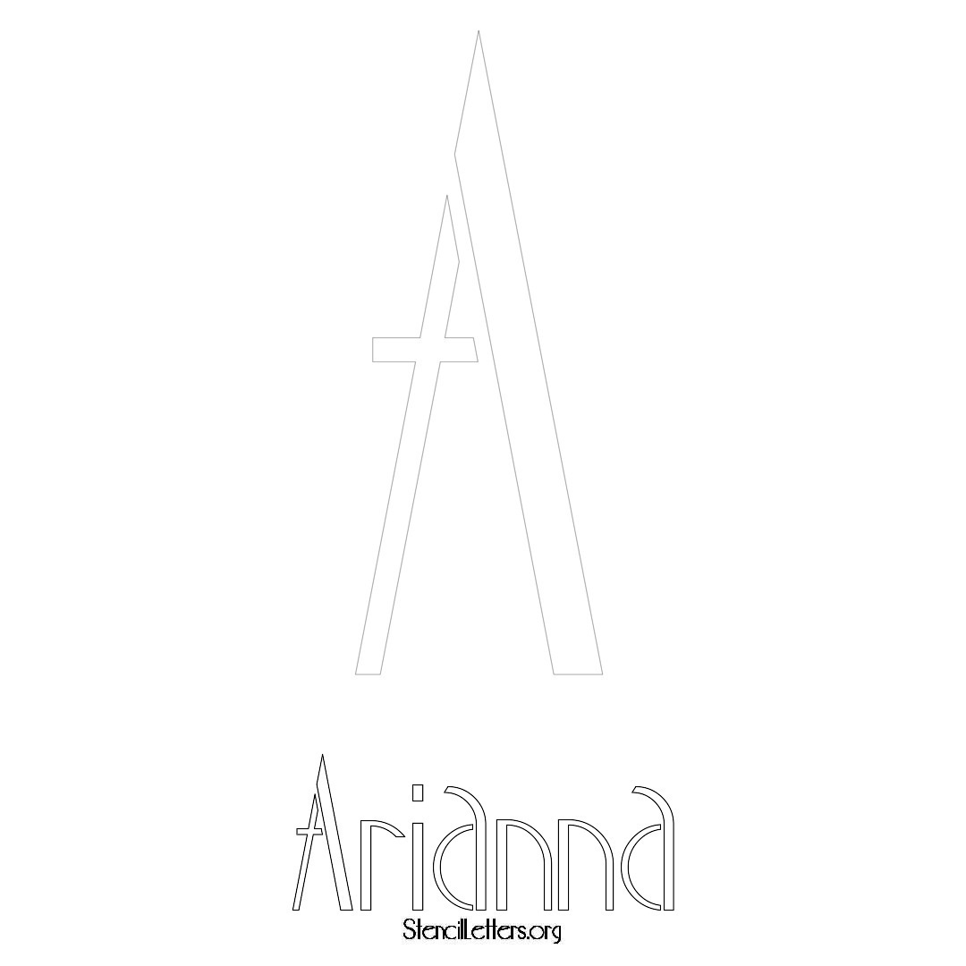 Arianna printable name initial stencil in Art Deco Lettering