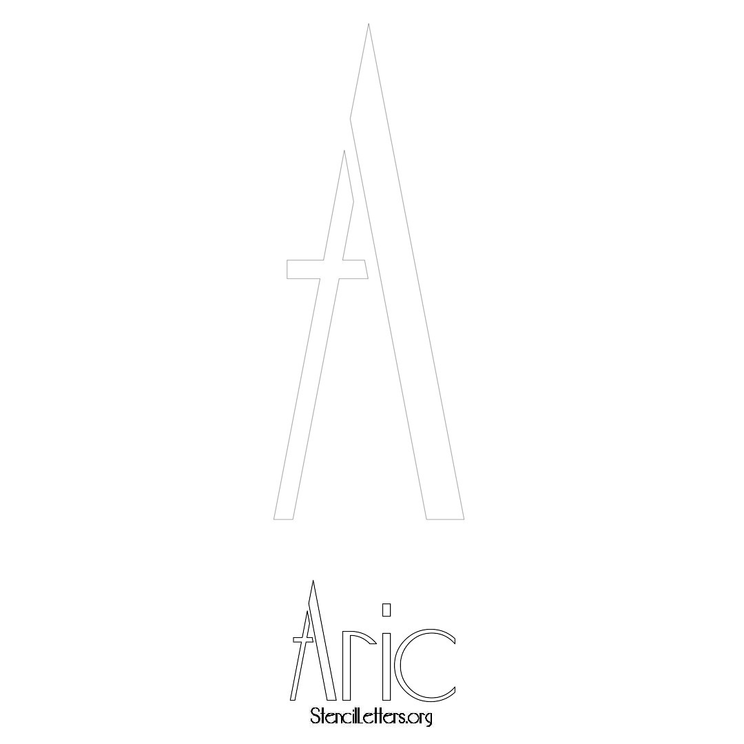 Aric printable name initial stencil in Art Deco Lettering