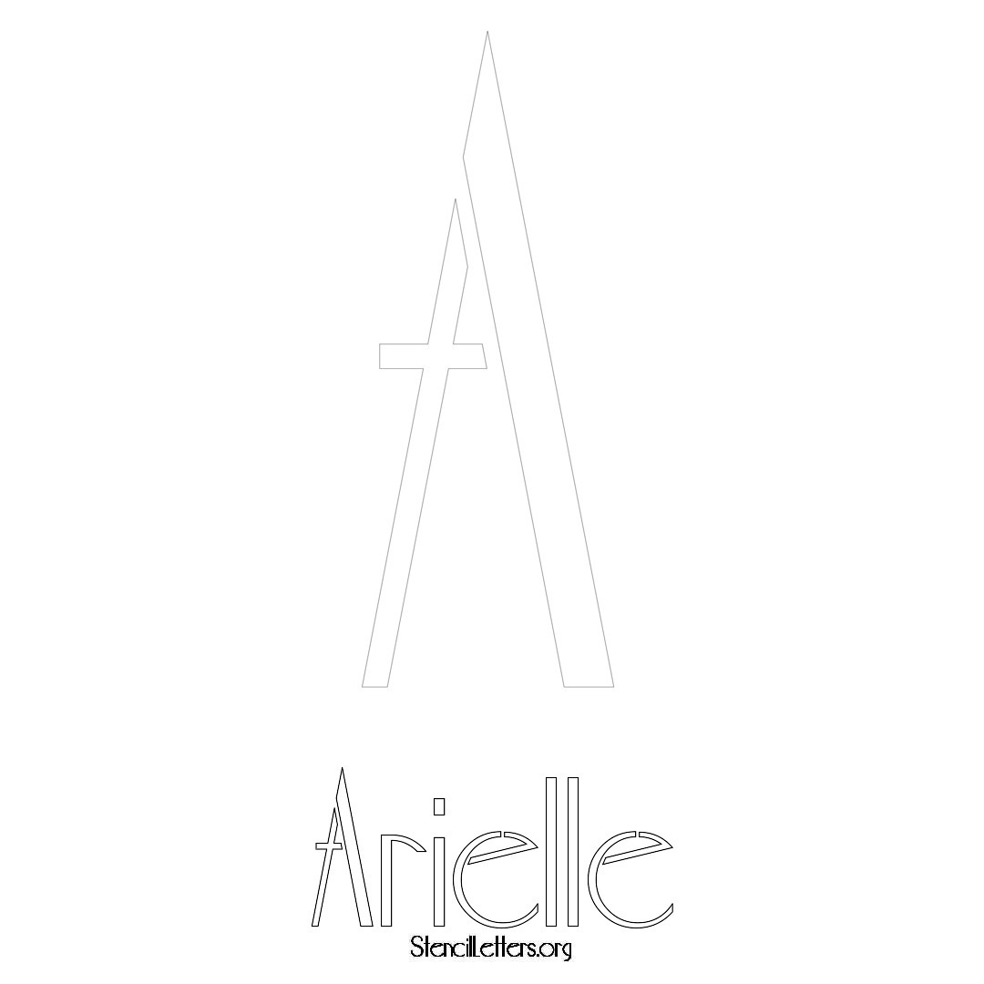 Arielle printable name initial stencil in Art Deco Lettering