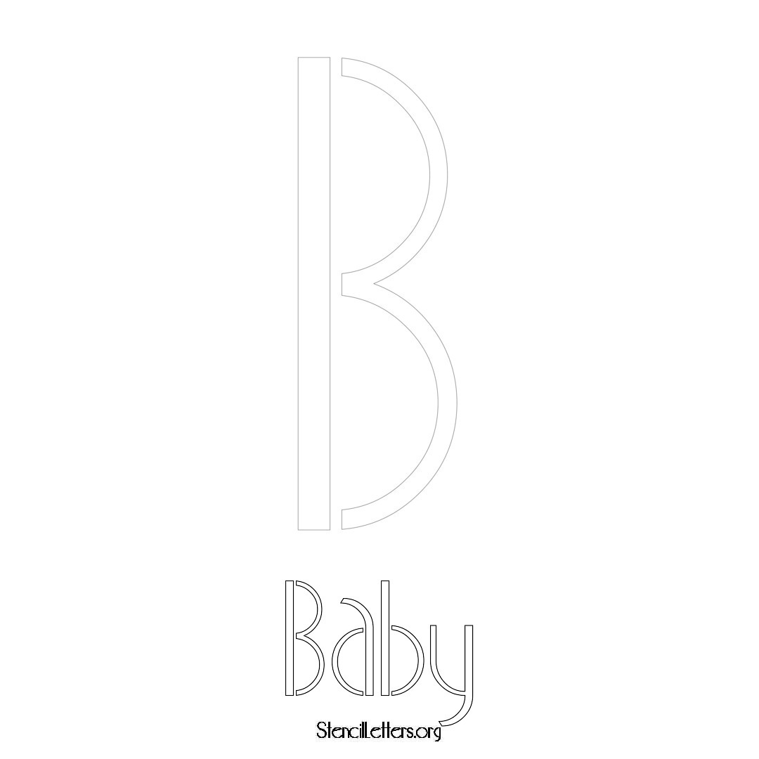 Baby printable name initial stencil in Art Deco Lettering