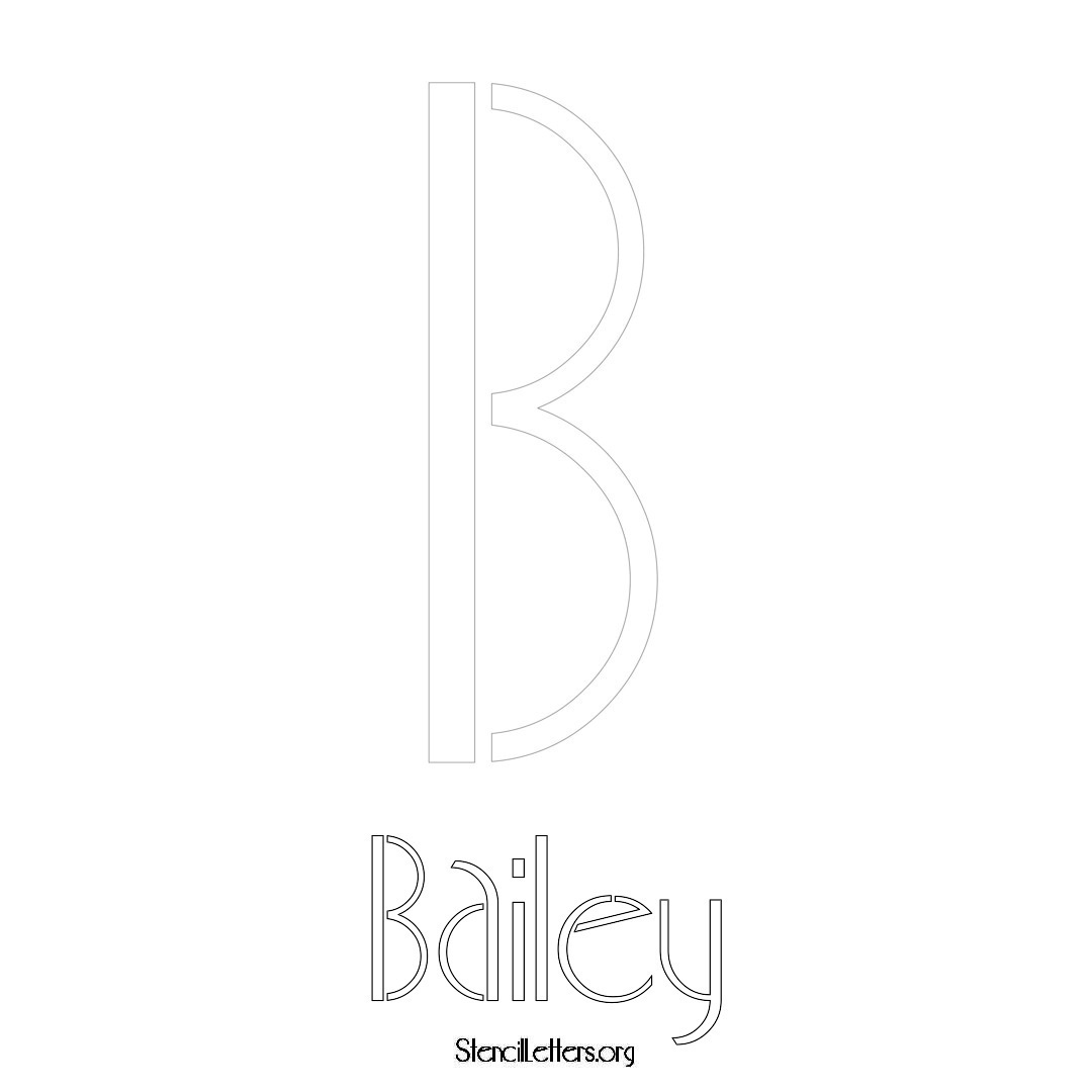 Bailey printable name initial stencil in Art Deco Lettering