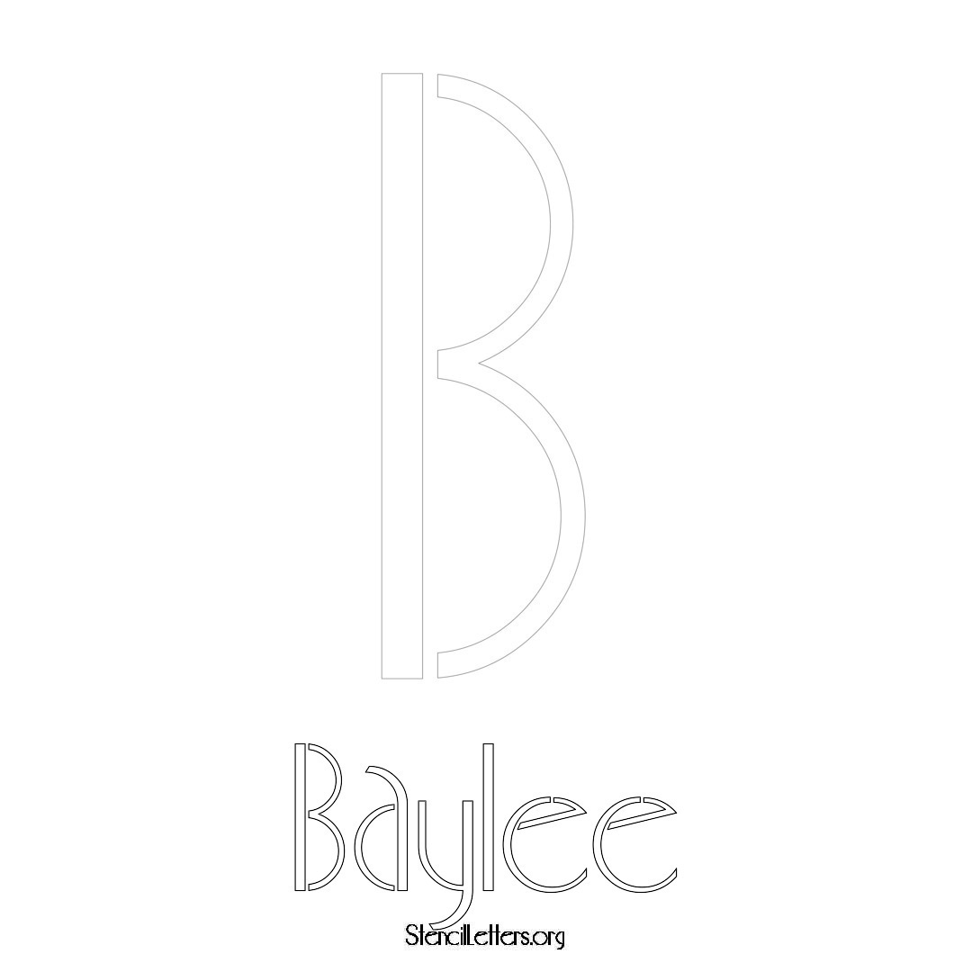 Baylee printable name initial stencil in Art Deco Lettering