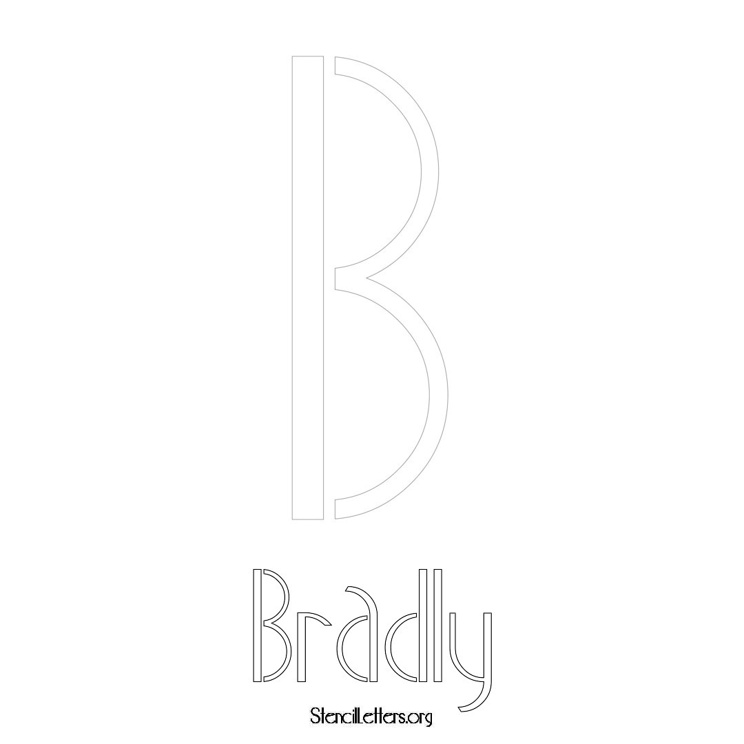 Bradly printable name initial stencil in Art Deco Lettering