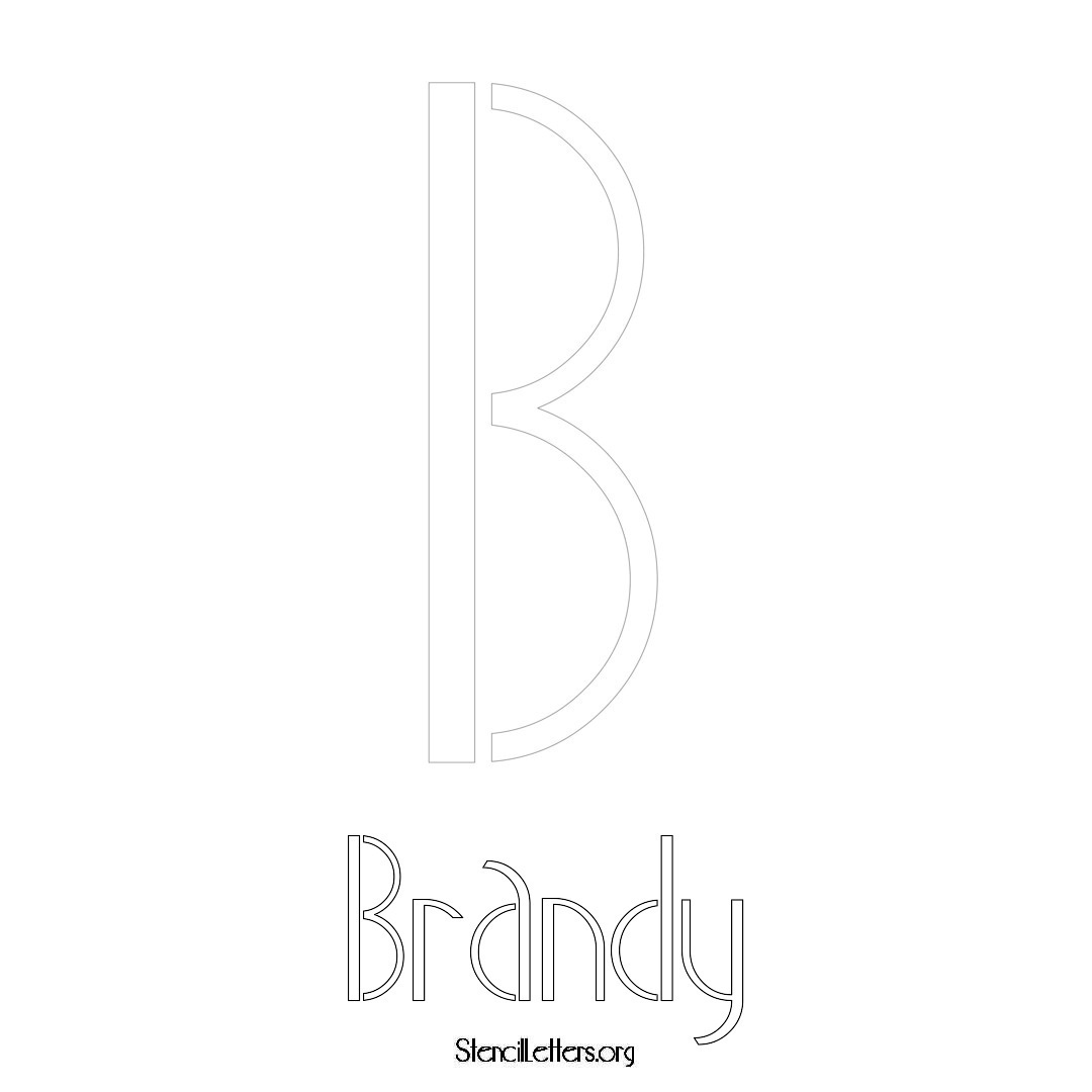 Brandy printable name initial stencil in Art Deco Lettering
