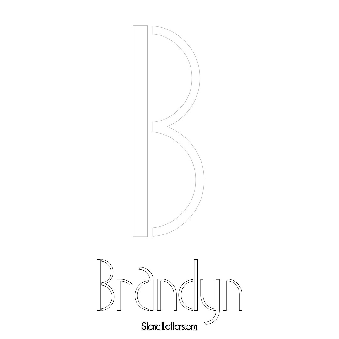 Brandyn printable name initial stencil in Art Deco Lettering