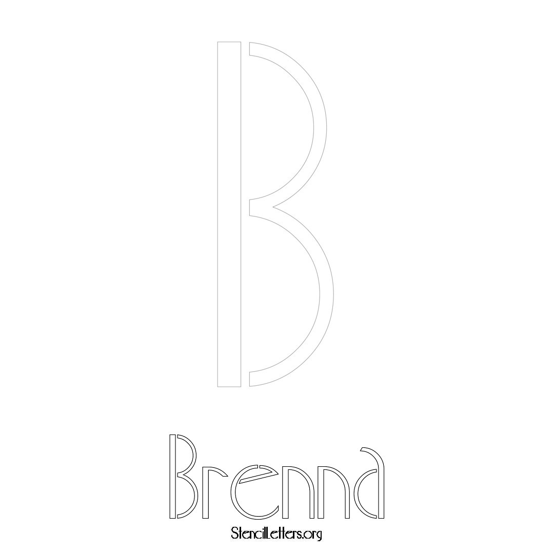 Brenna printable name initial stencil in Art Deco Lettering