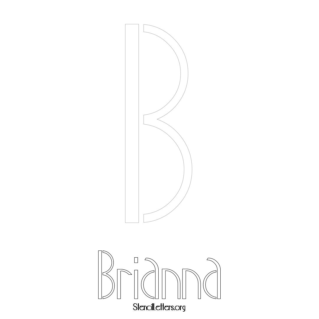 Brianna printable name initial stencil in Art Deco Lettering