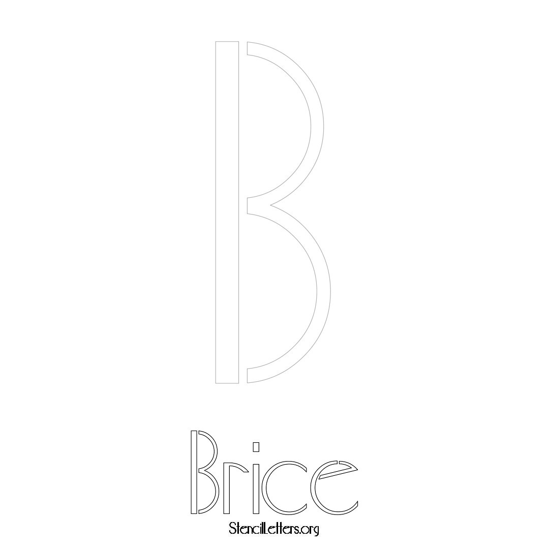 Brice printable name initial stencil in Art Deco Lettering