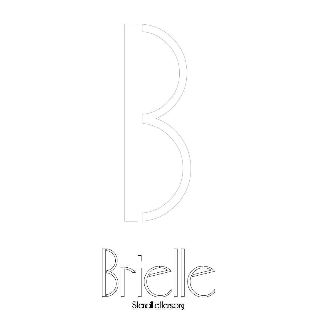 Brielle printable name initial stencil in Art Deco Lettering