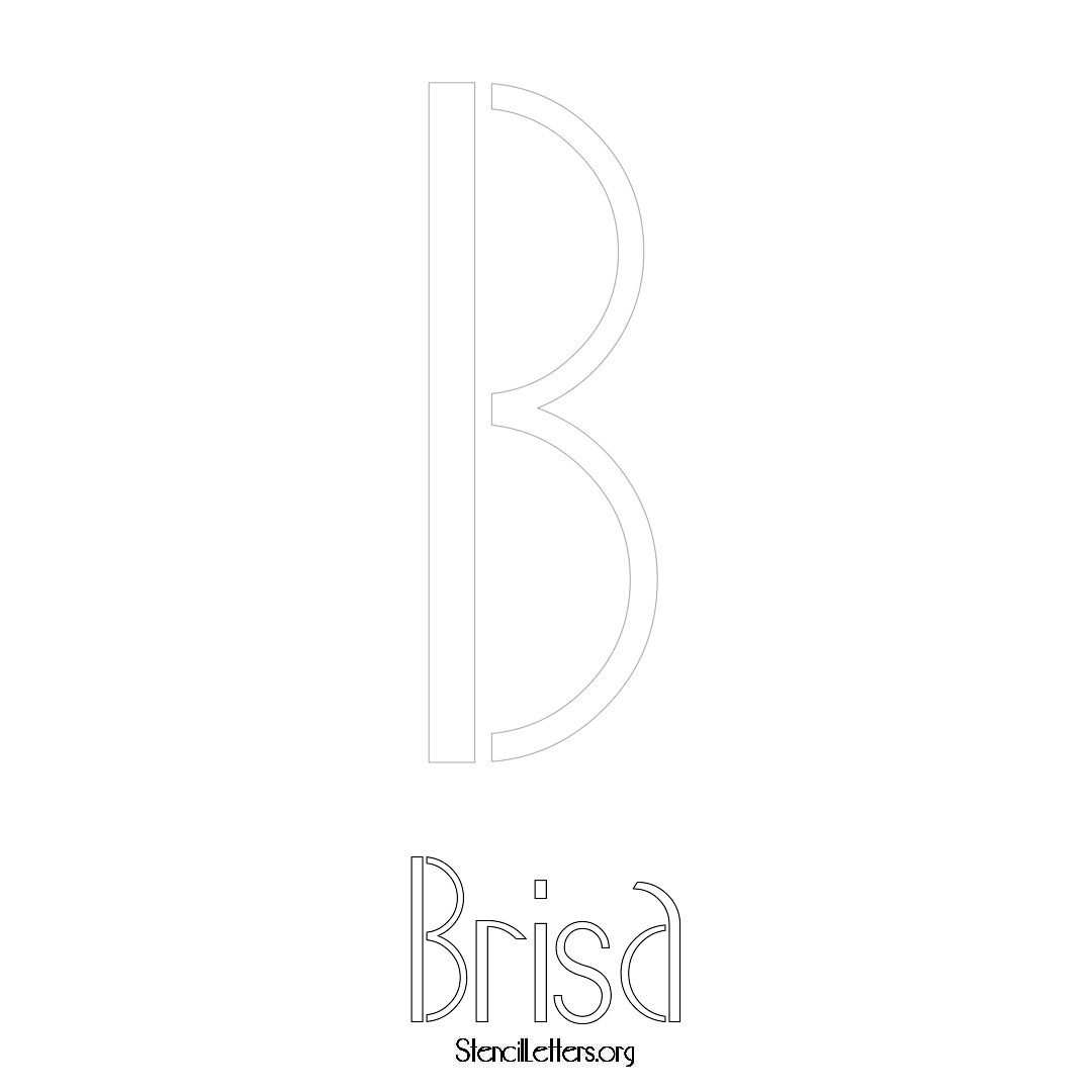 Brisa printable name initial stencil in Art Deco Lettering