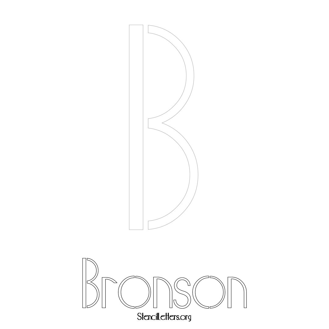 Bronson printable name initial stencil in Art Deco Lettering