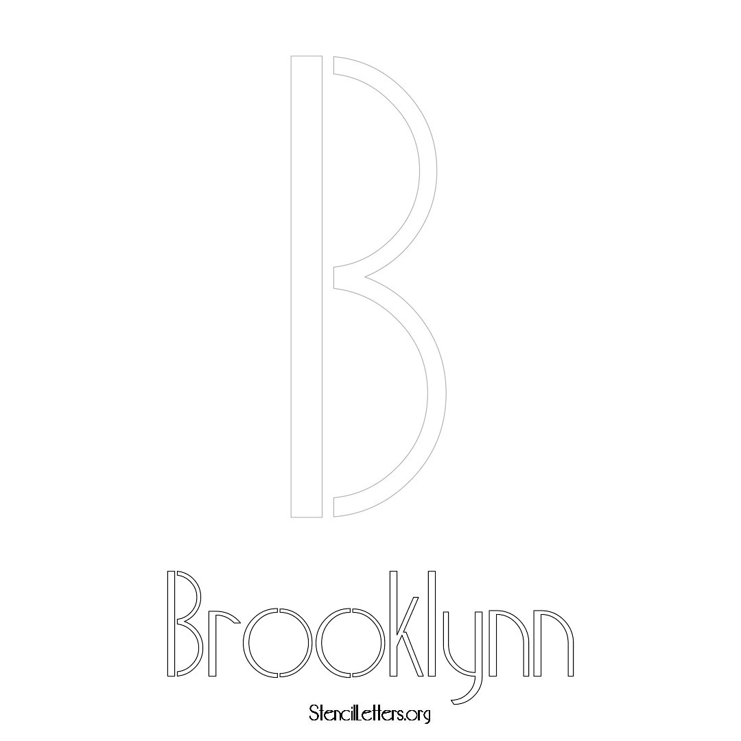 Brooklynn printable name initial stencil in Art Deco Lettering
