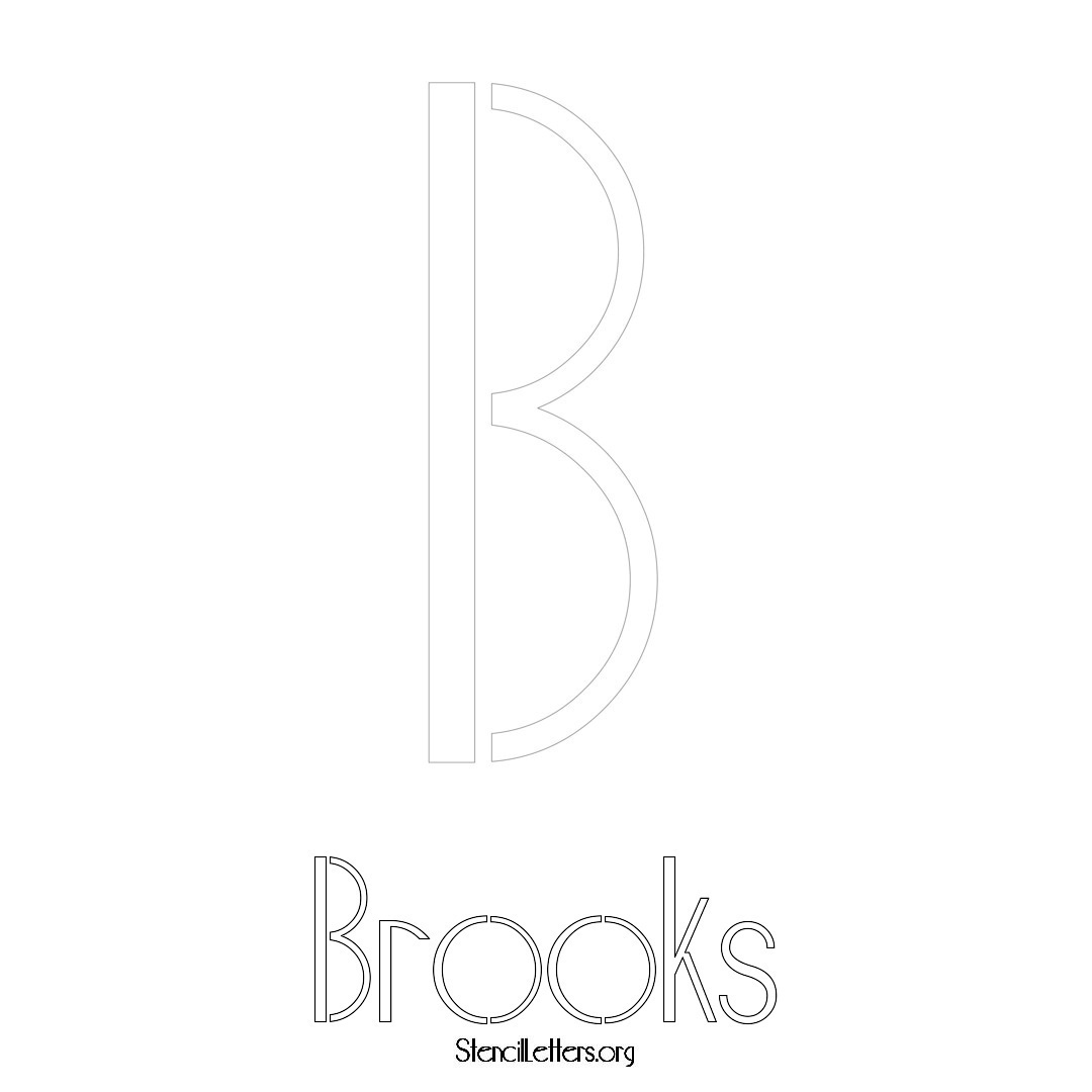 Brooks printable name initial stencil in Art Deco Lettering