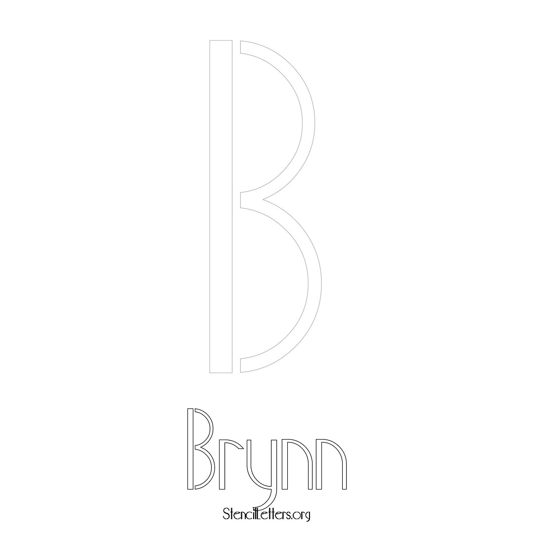 Brynn printable name initial stencil in Art Deco Lettering