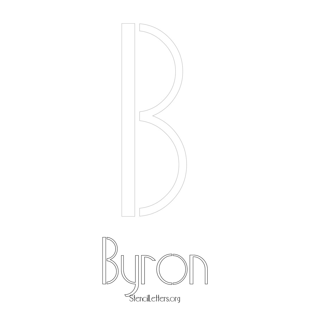 Byron printable name initial stencil in Art Deco Lettering