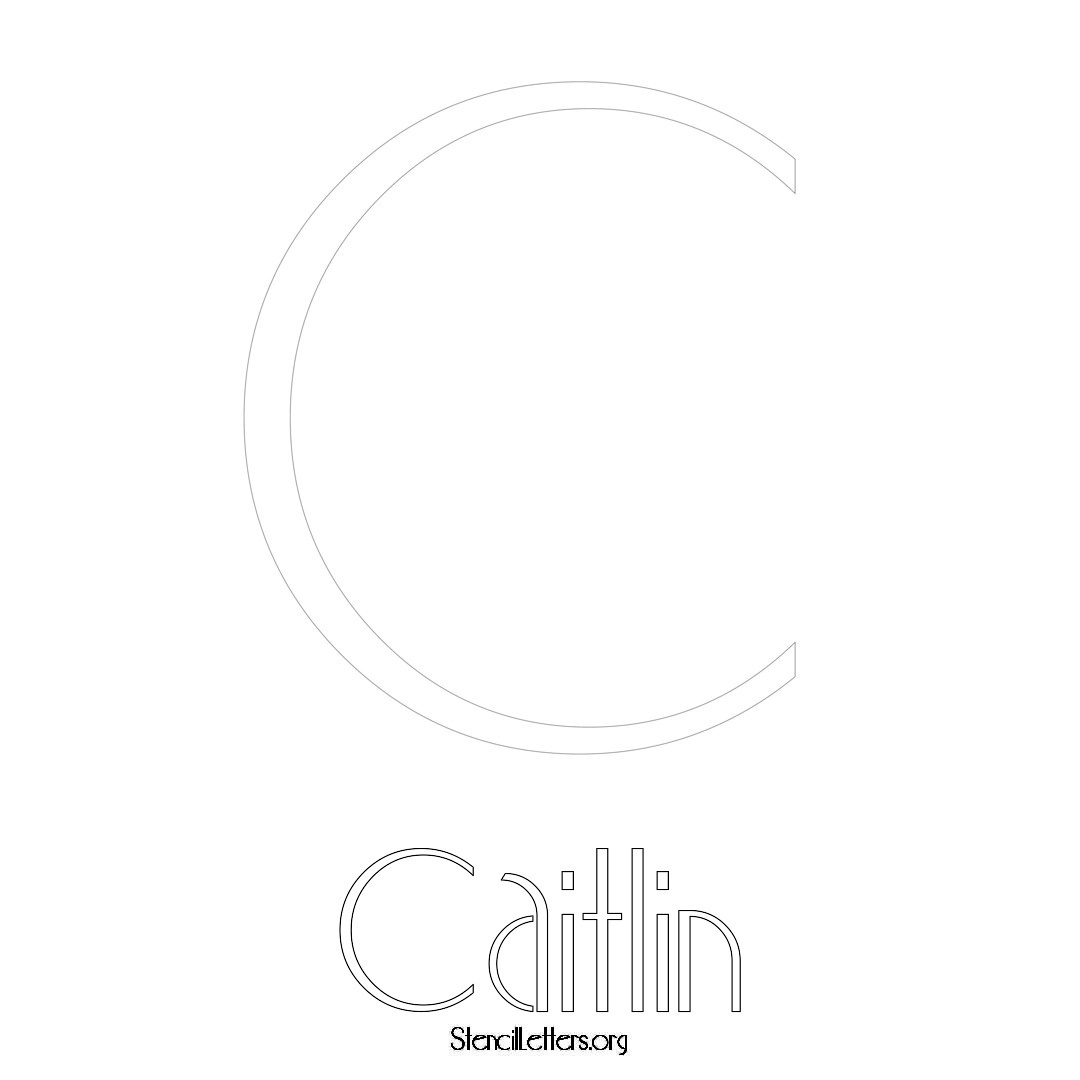 Caitlin printable name initial stencil in Art Deco Lettering