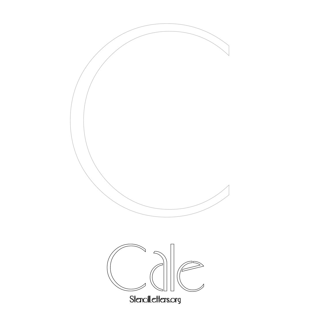 Cale printable name initial stencil in Art Deco Lettering