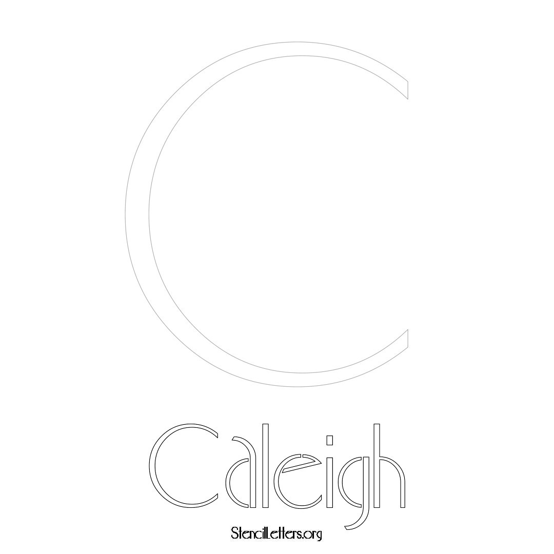 Caleigh printable name initial stencil in Art Deco Lettering