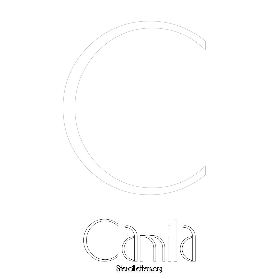 Camila printable name initial stencil in Art Deco Lettering
