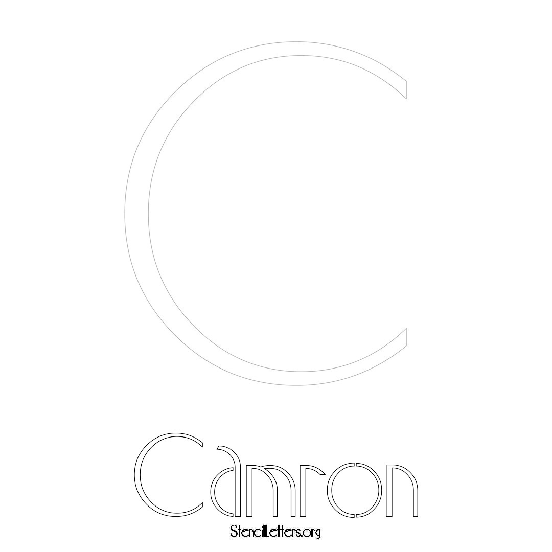 Camron printable name initial stencil in Art Deco Lettering