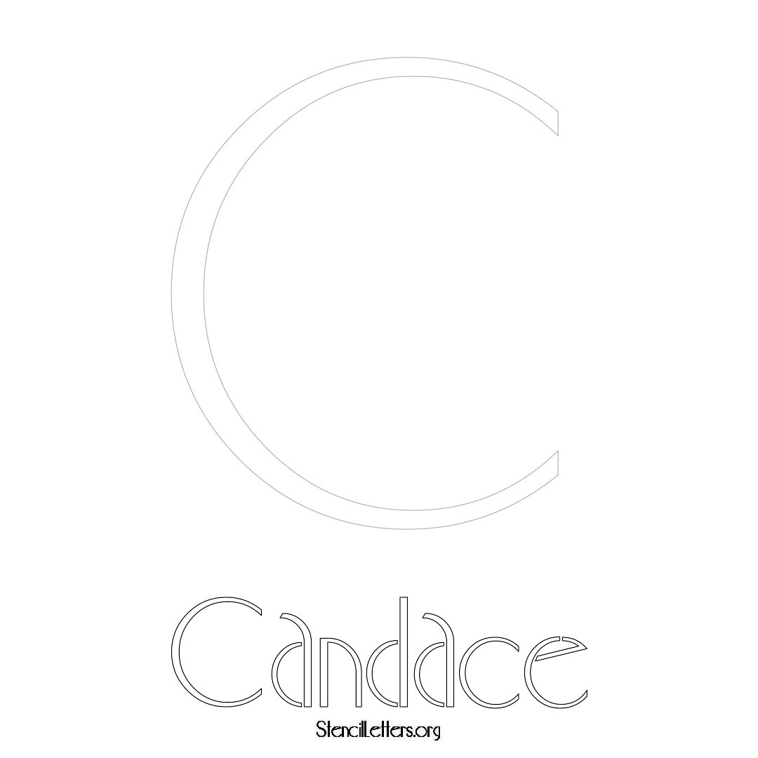 Candace printable name initial stencil in Art Deco Lettering