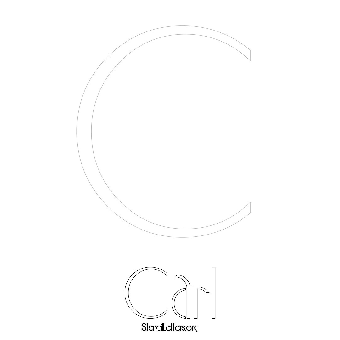 Carl printable name initial stencil in Art Deco Lettering