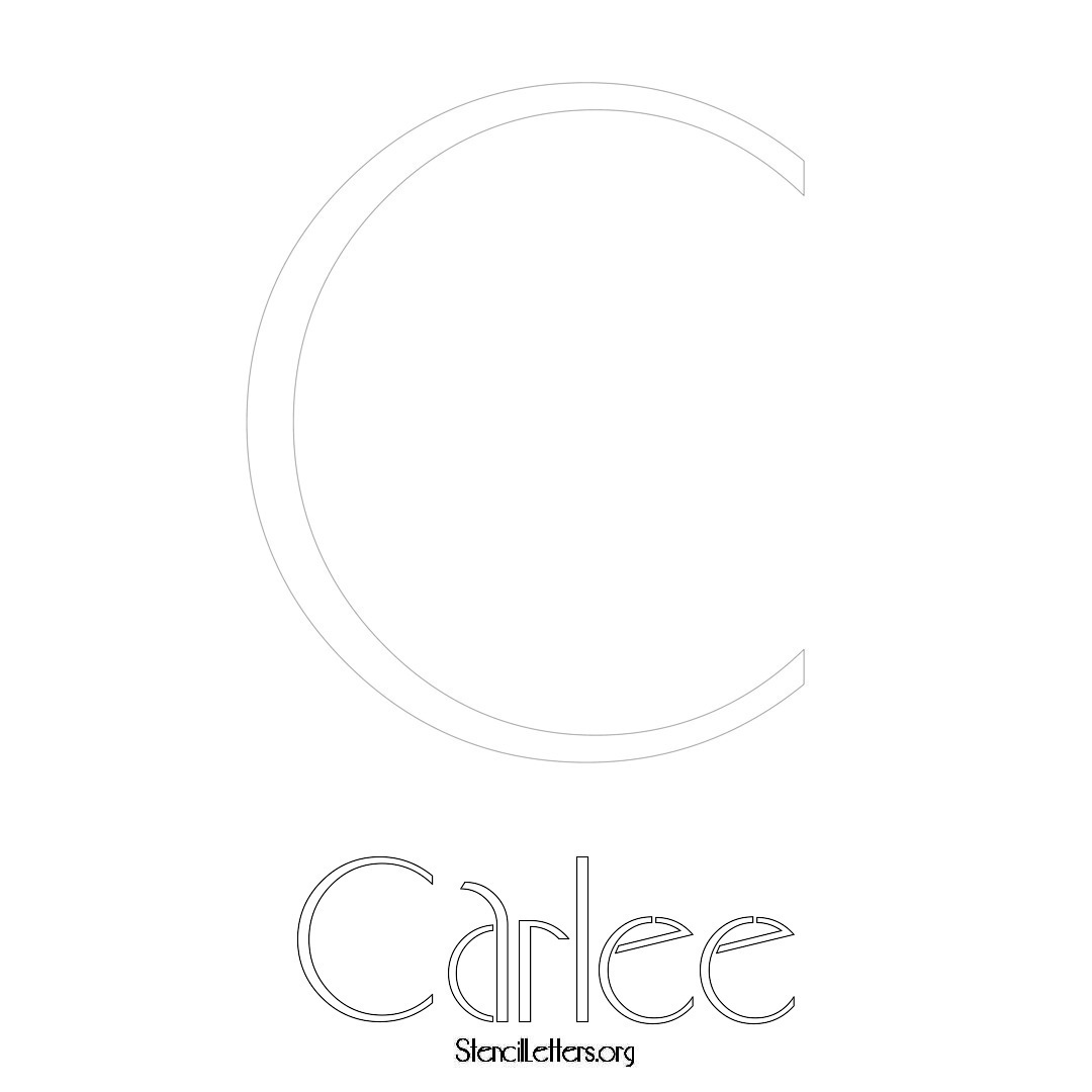 Carlee printable name initial stencil in Art Deco Lettering