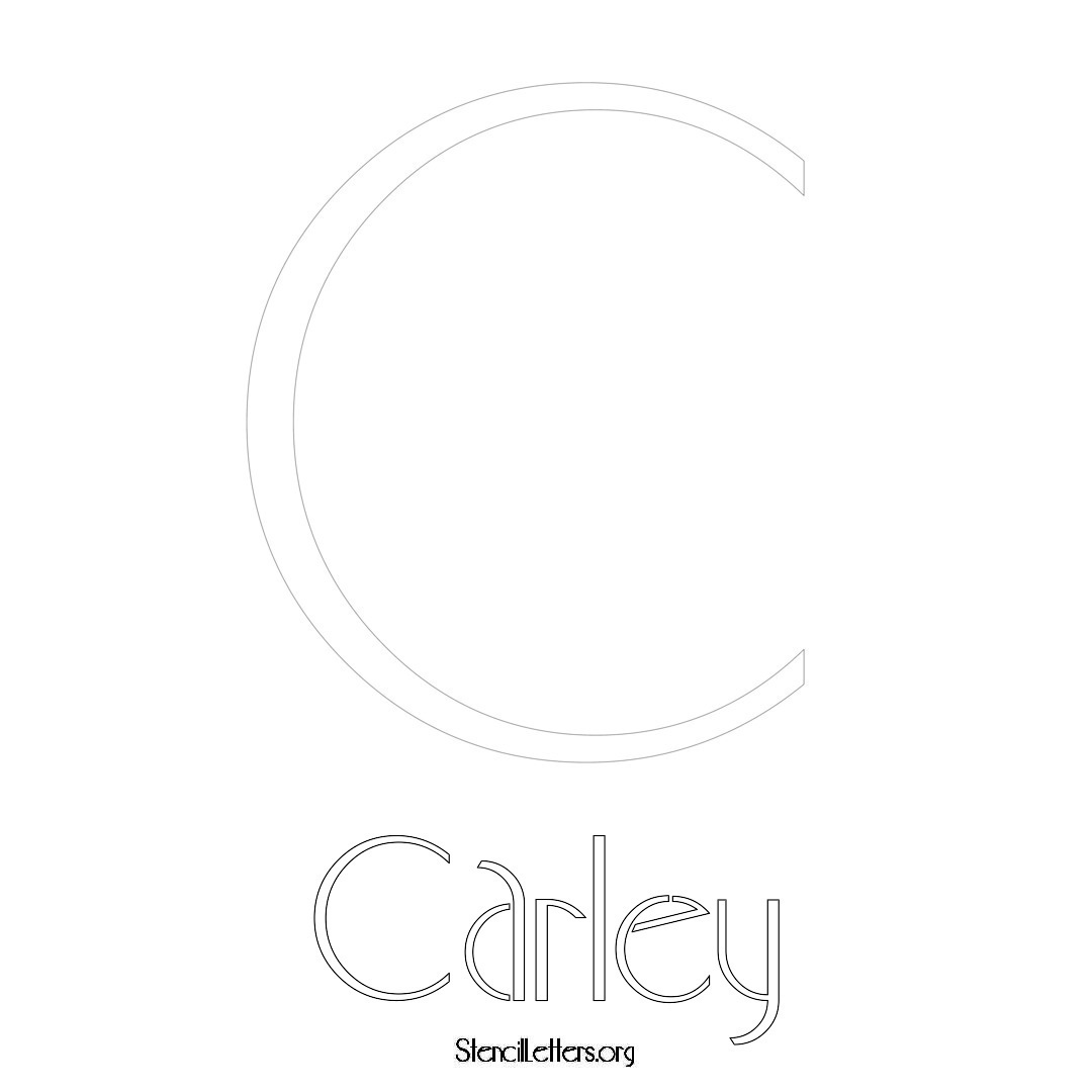 Carley printable name initial stencil in Art Deco Lettering