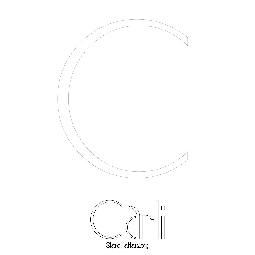 Carli printable name initial stencil in Art Deco Lettering