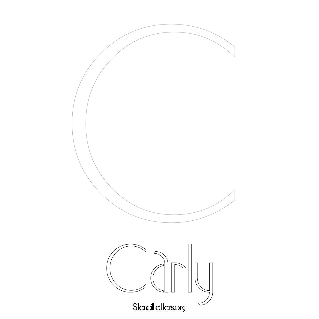 Carly printable name initial stencil in Art Deco Lettering