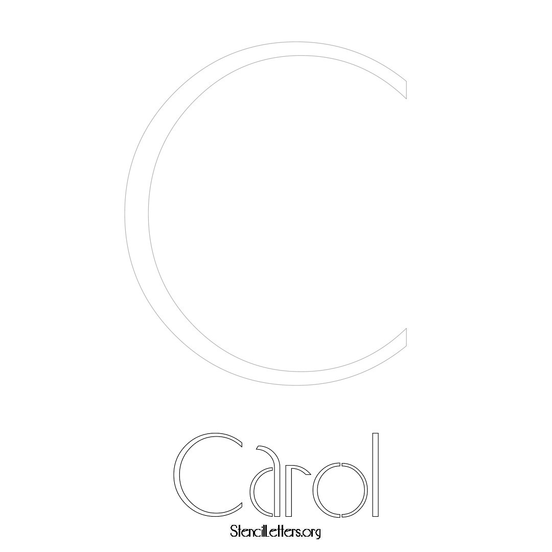 Carol printable name initial stencil in Art Deco Lettering