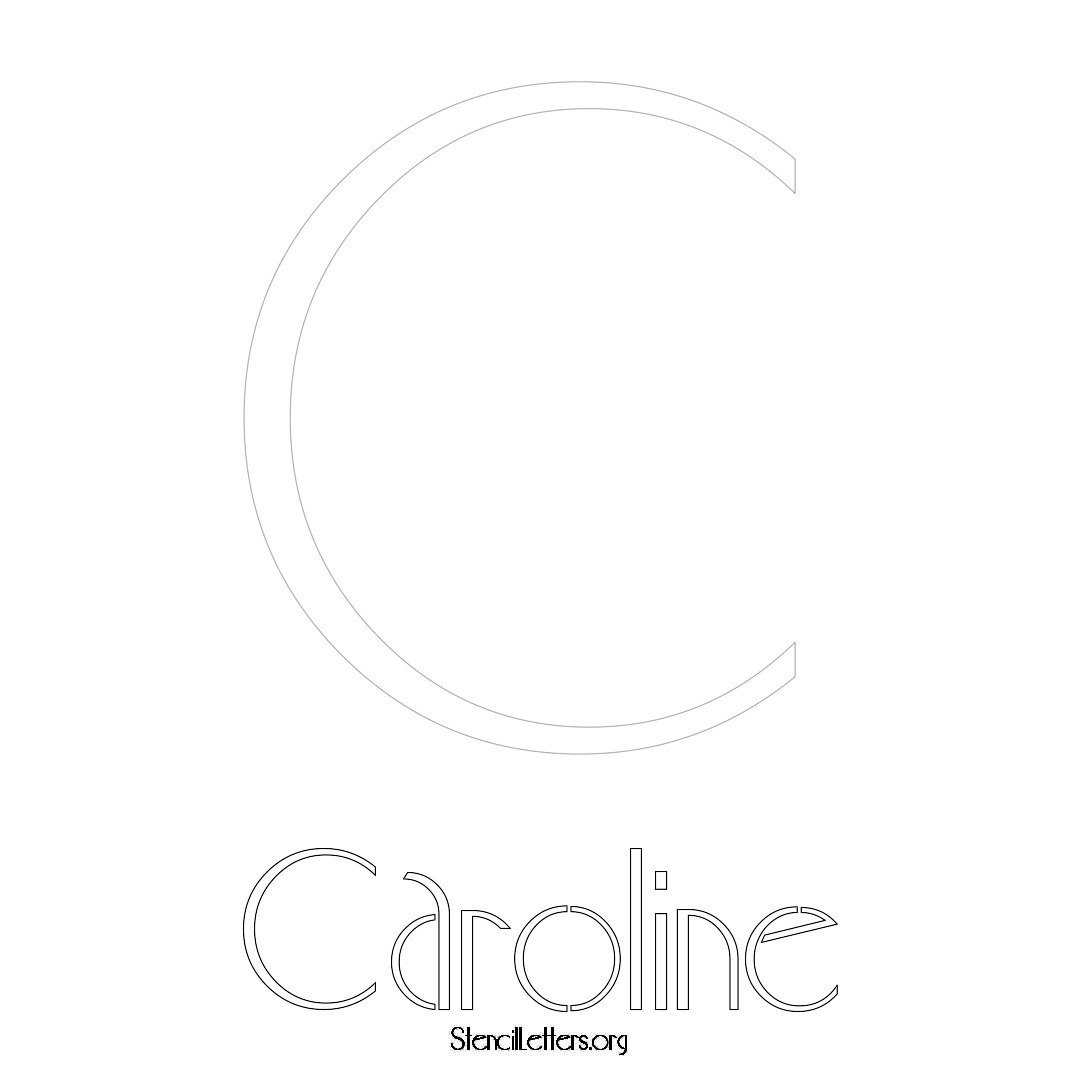 Caroline printable name initial stencil in Art Deco Lettering