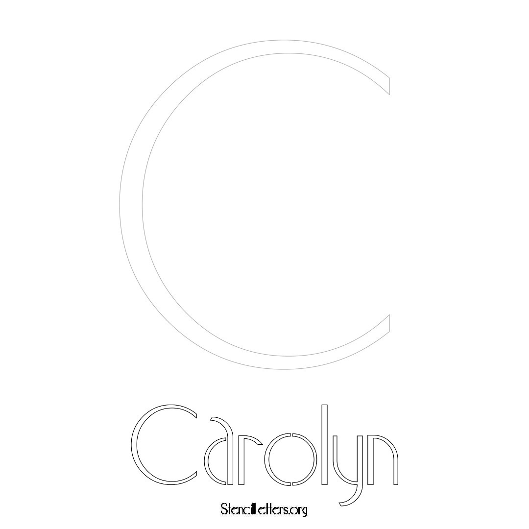 Carolyn printable name initial stencil in Art Deco Lettering