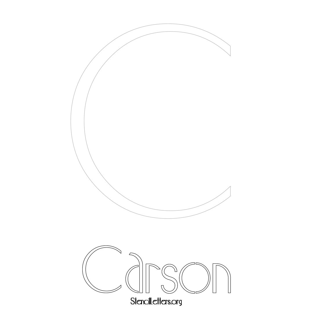 Carson printable name initial stencil in Art Deco Lettering